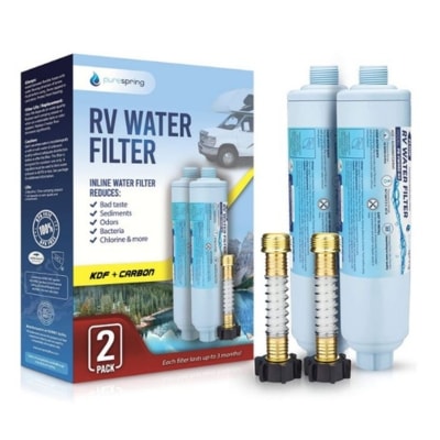 PureSpring RV Water Filter with Flexible Hose Protector